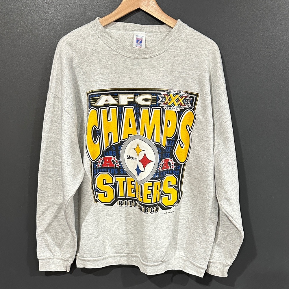Pittsburgh Steelers Logo 7 AFC Champs Graphic Sweatshirt